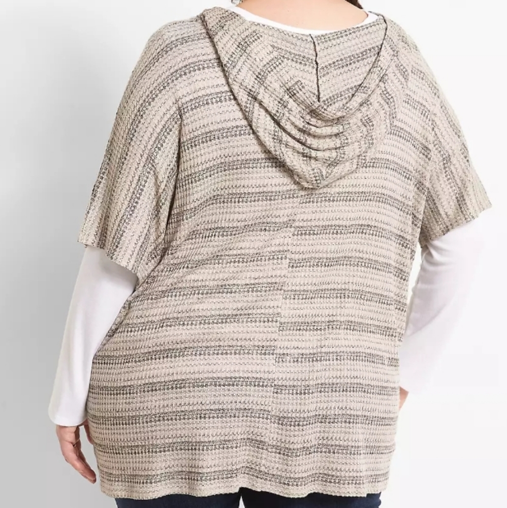 Lane Bryant Hooded Knit Poncho 22/24 3x